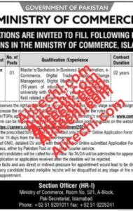 Latest Jobs Available 2024 At Ministry Of Commerce Islamabad 
