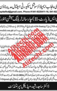 Punjab Employees Social Security Institution PESSI Jobs In Faisalabad November 2024