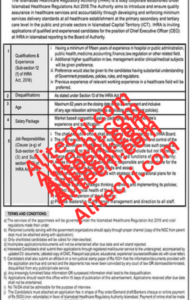 Latest Job Available 2024 At Islamabad Healthcare Regulatory Authority
