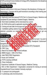 Armed Forces Institute of Urology AFIU Jobs In Rawalpindi December 2024